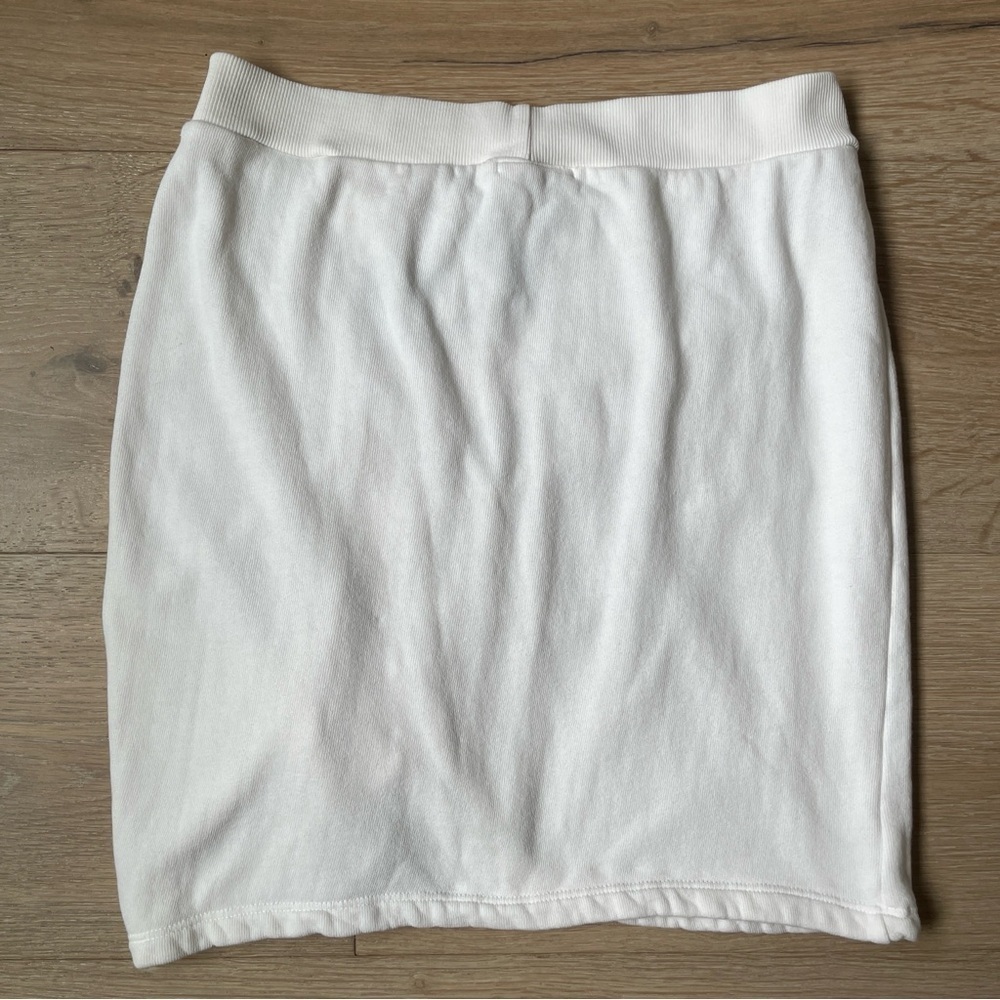 LNA white cotton terry mini cinched ruched skirt Sz S *P21 - Picture 3 of 3